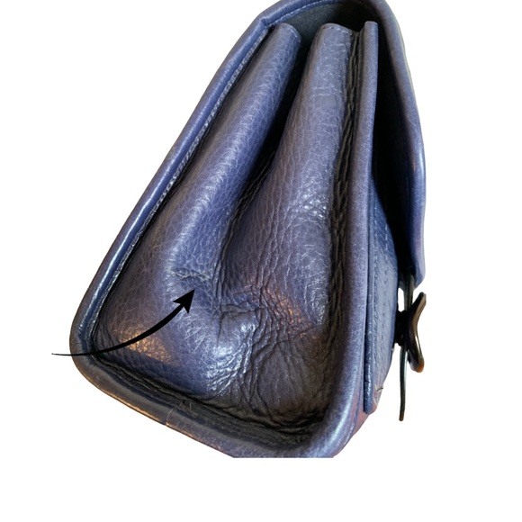 COACH Cadet Blue Leather Melody Shoulder Bag 29 With Quilting & Chain Link Strap - Picture 11 of 14